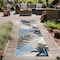 World Rug Gallery Palm Frond Indoor/Outdoor Runner Rug 2'x7' Blue Runner Rug 5550BLUE2X7 - alternate 1